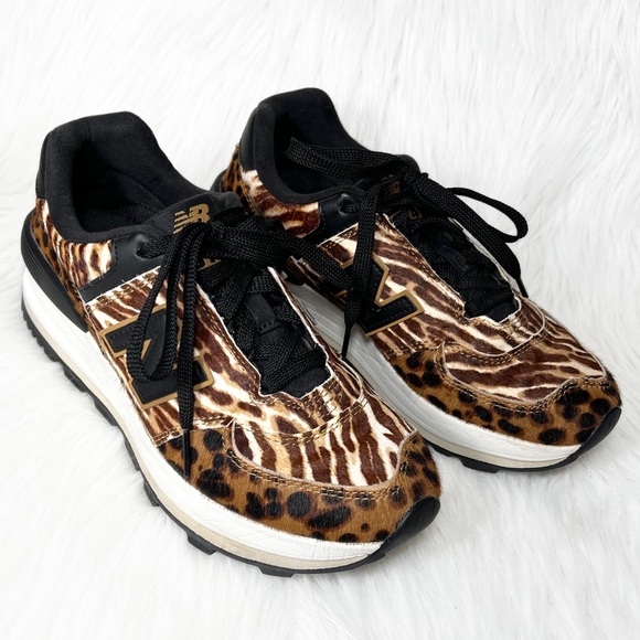 New Balance Shoes New Balance Animal Print Calf Hair Black Brown
